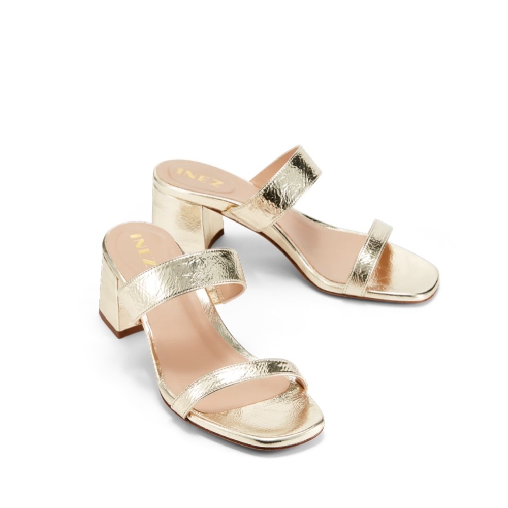Inez Lulu in Gold Metallic Sandals Size 7